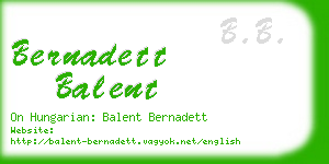 bernadett balent business card